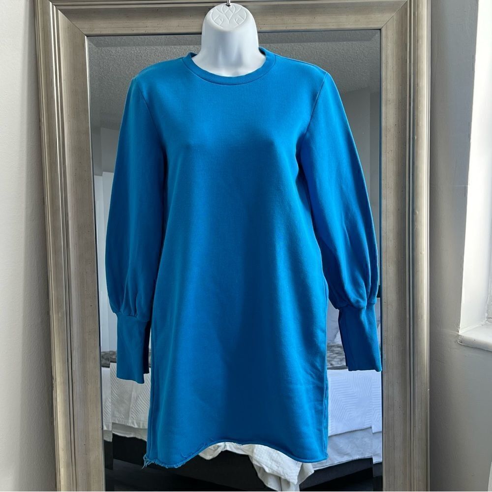 MISS SELGIFREDO Fashionable Oversized Blue Sweater Dress Raw Size 4 US